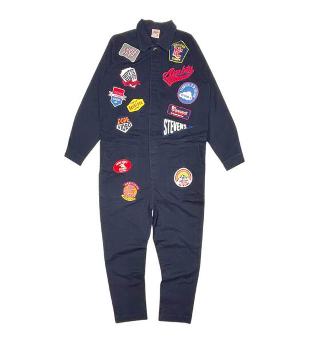 Men, Boys, Teens, Gifts, Wmns, Girls, Urban, Style, Fashion, Ambit Patchwork Overalls, Navy Blue, Ambit, Jumper, Patches, Multi,