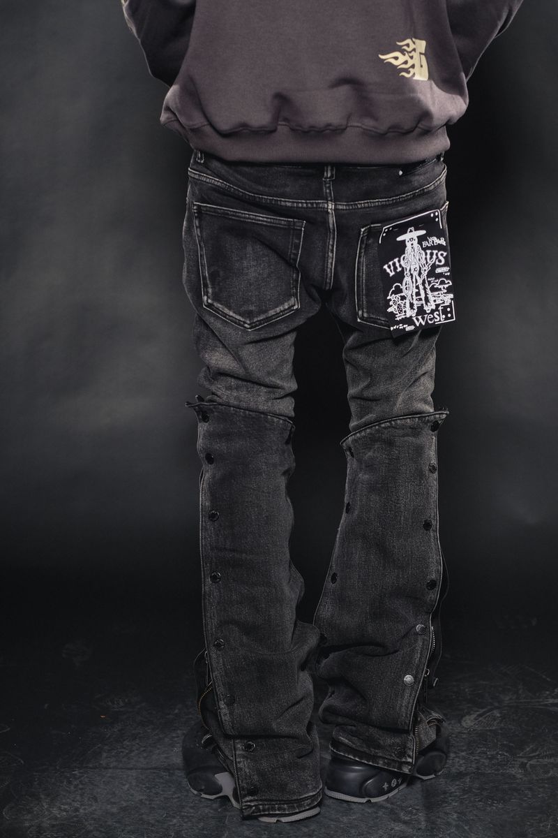 VICIOUS / MATT BLACK STACK JEANS
