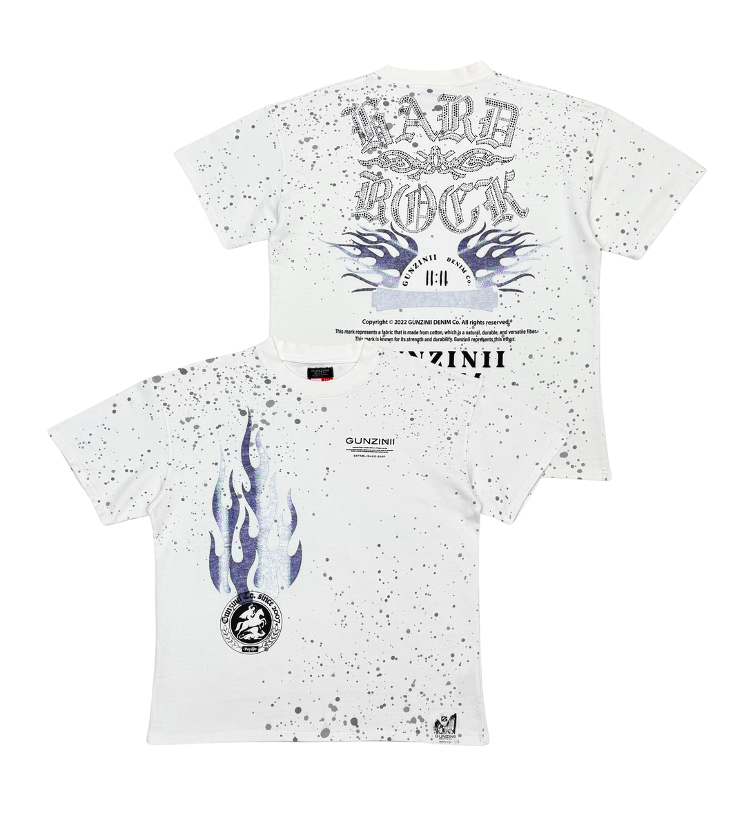 GUNZINII / WHITE HARD ROCK TEE