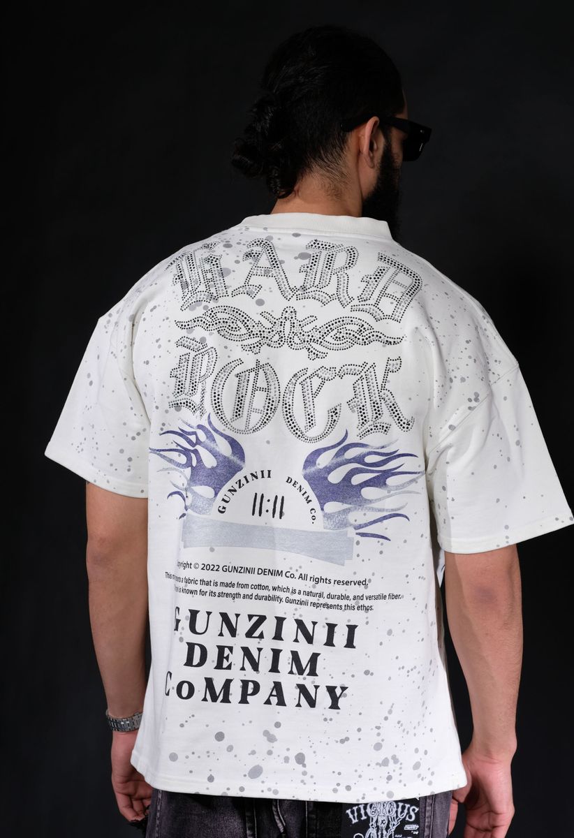 GUNZINII / WHITE HARD ROCK TEE