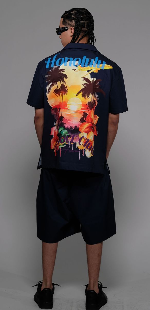 CIVILIZED / NAVY BLUE HONOLULU SHORT SET