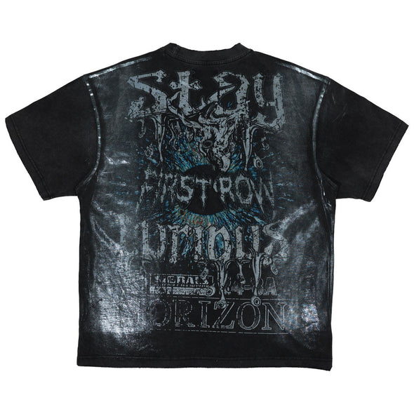 FR BLACK HEAVY WASHED HOLOGRAPHIC TEE W/ EYE LID