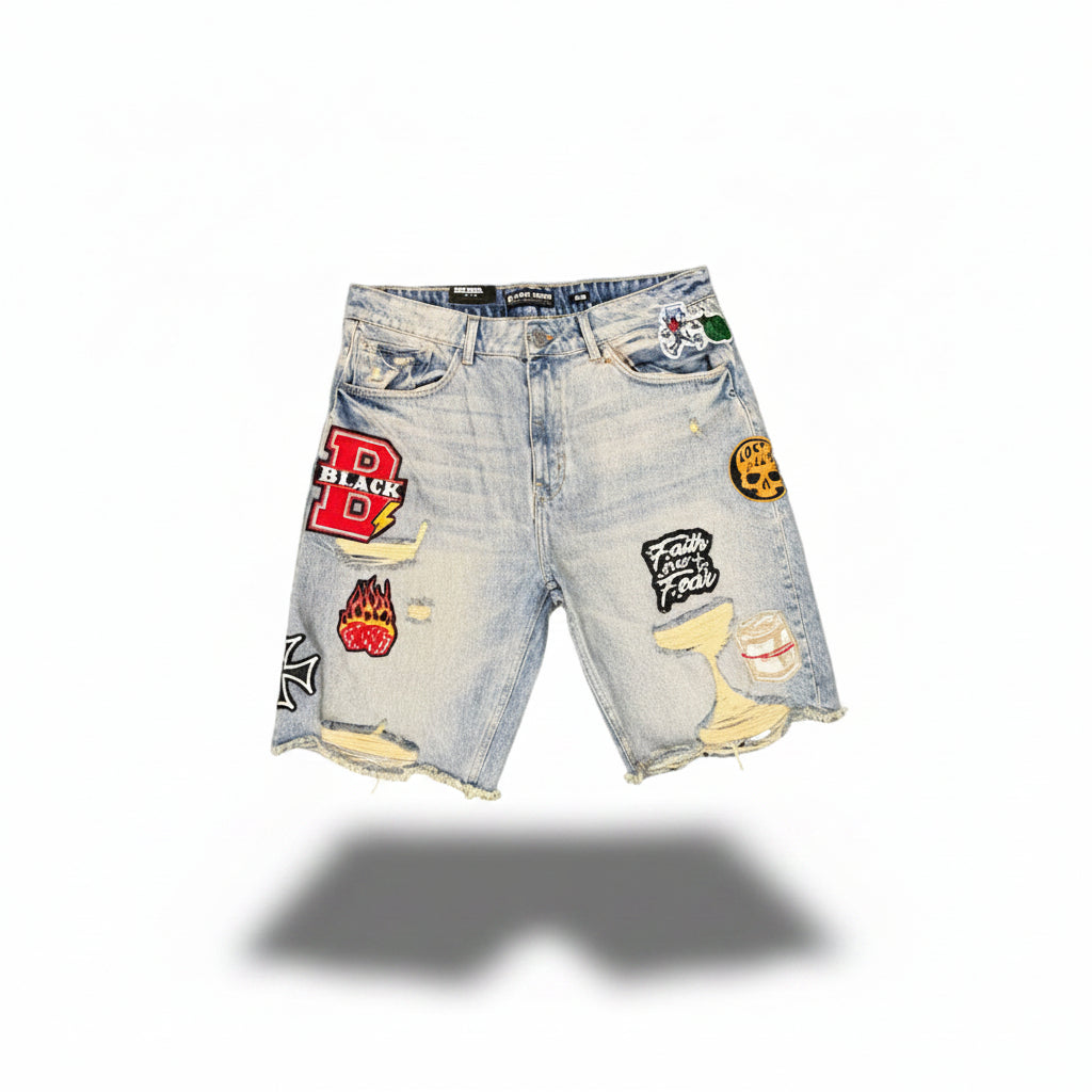 BL3 Graphic denim shorts