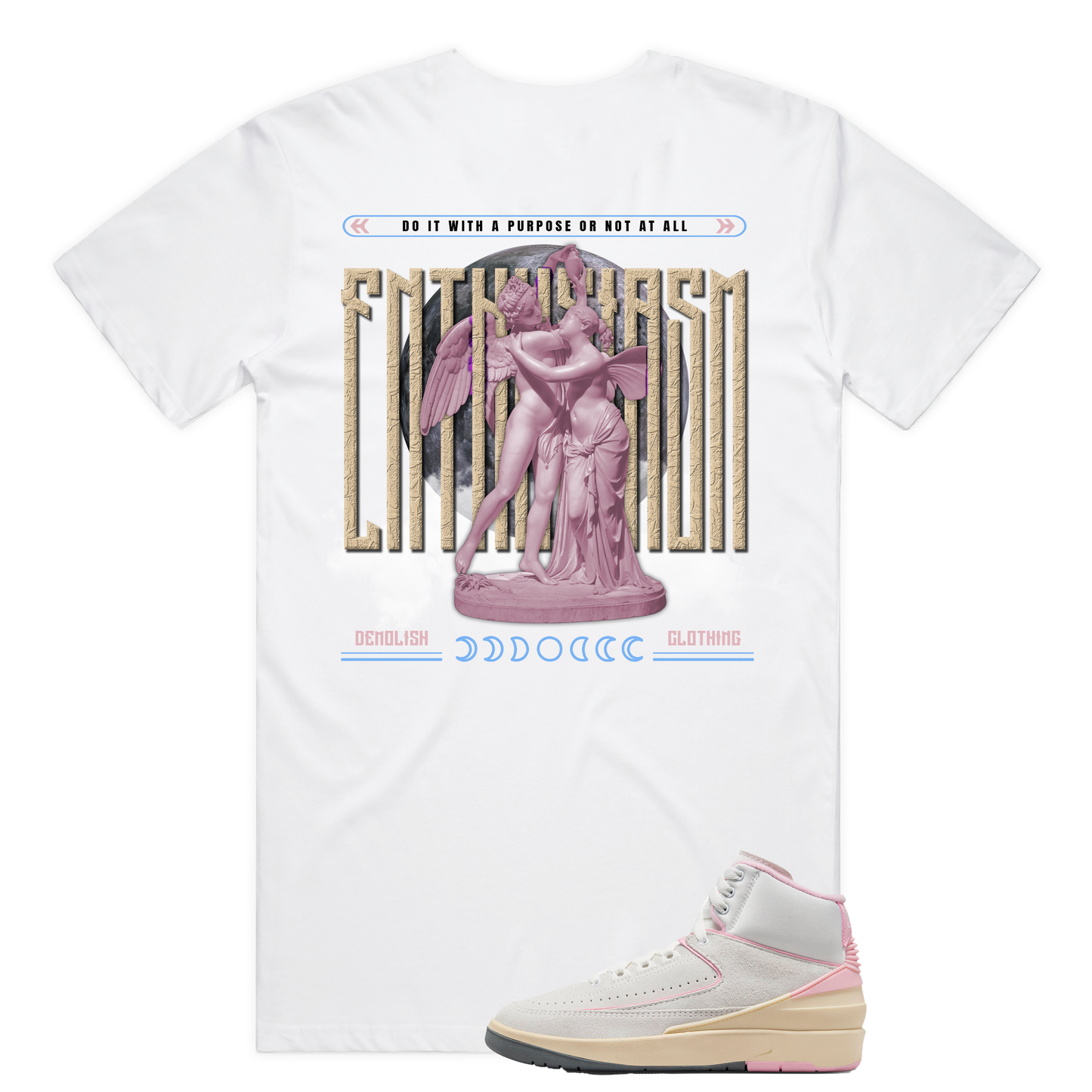 Enthusiasm Purpose Tee (Wte/Tan/Pink)