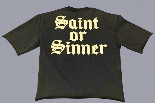 B&M-Black Washed Saint Crop Top