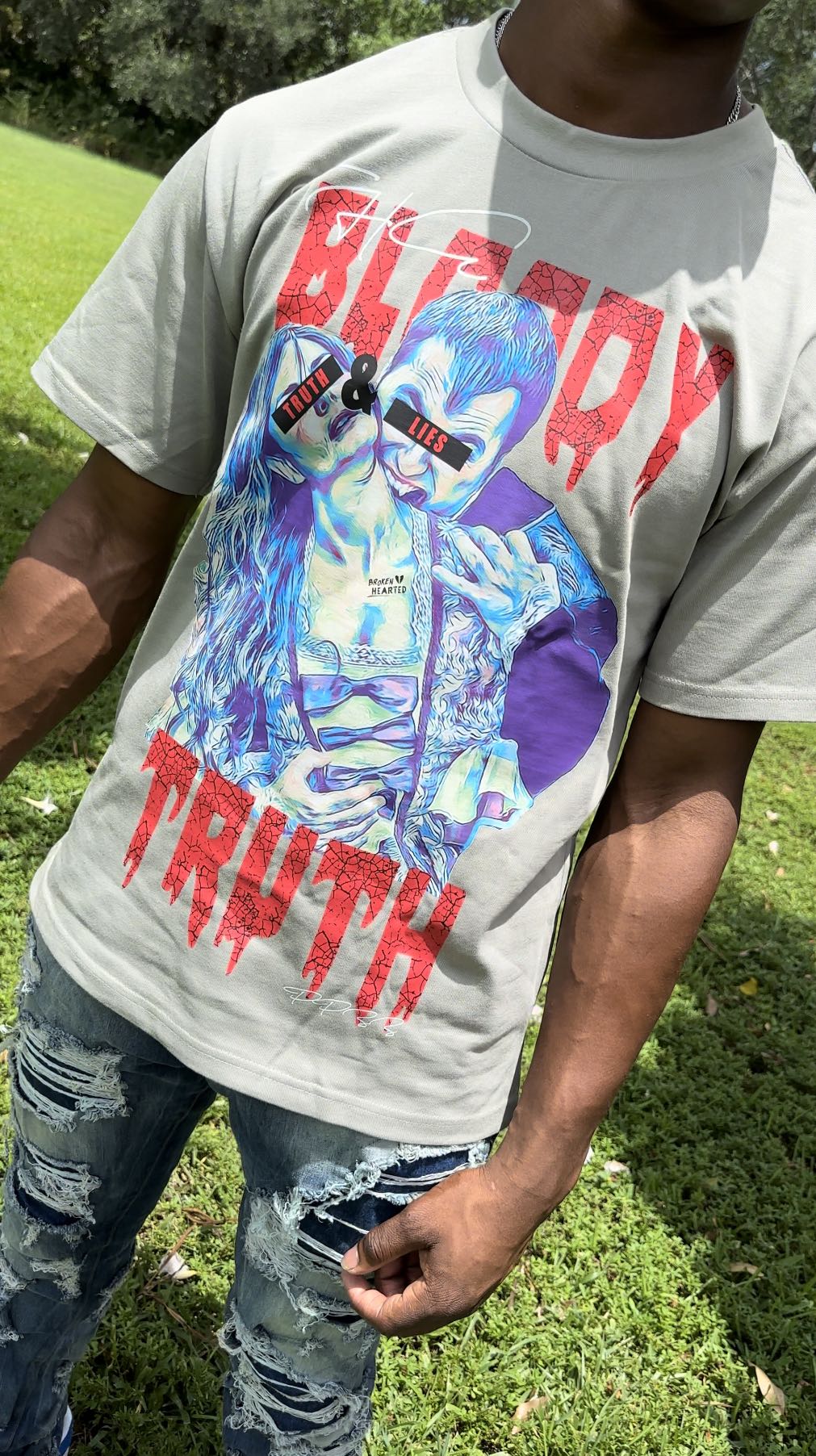 Tron Bloody Truth Oversized Print Tee (Eucalyptus/Red/Multi) /D?