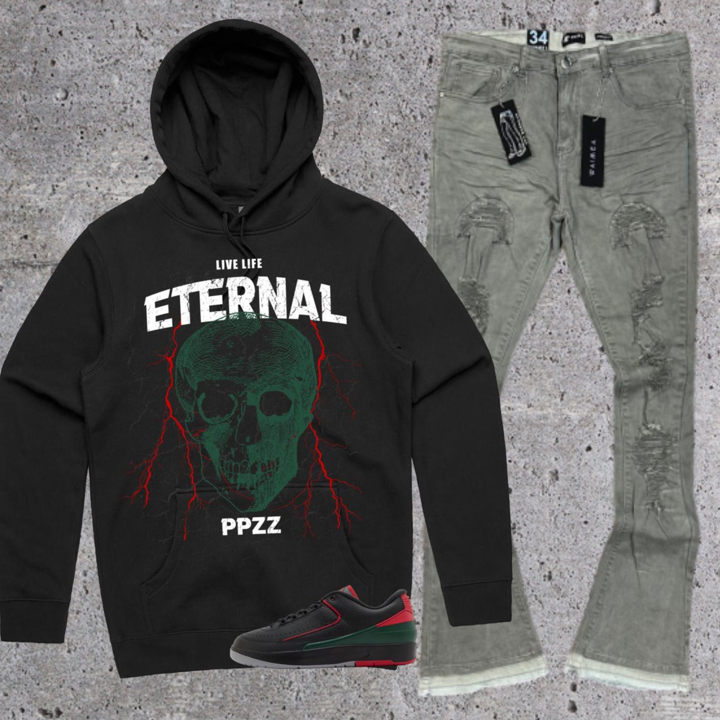 Eternal Hoodie (Blk/Grn/Red)