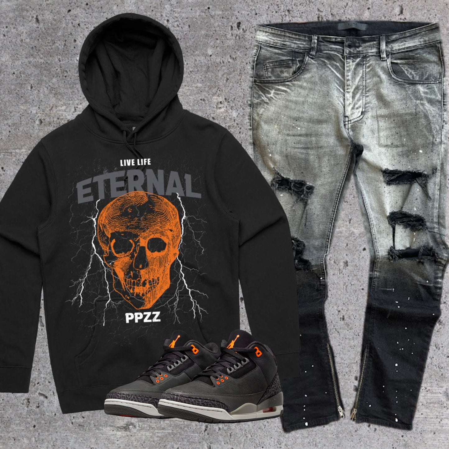 Eternal Hoodie (Blk/Org/Gry)