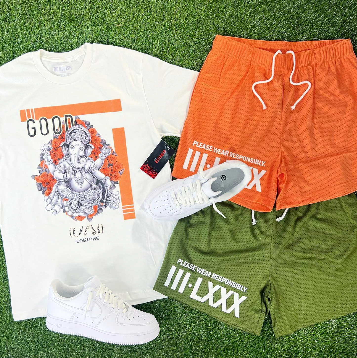 Men, Boys, Teens, Gifts, Wmns, Girls, Urban, Style, Fashion, Mens Tees, Womens Tees, Teen Tees, Boys Tees, Urban Apparel, Demolish, Good Fortune Tee, Peach Tee, White Tee,