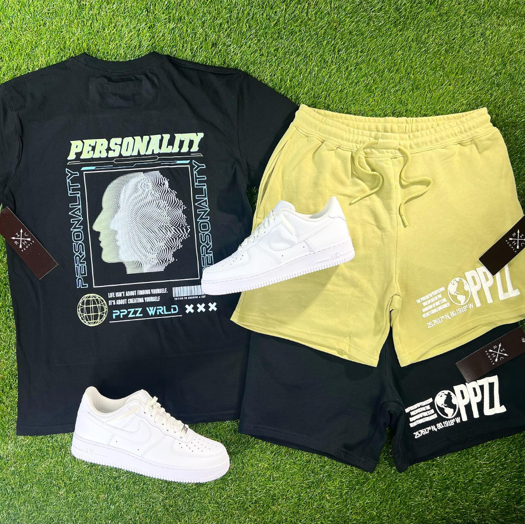 Double Personality Tee (Blk/Sage/Blu)/D7