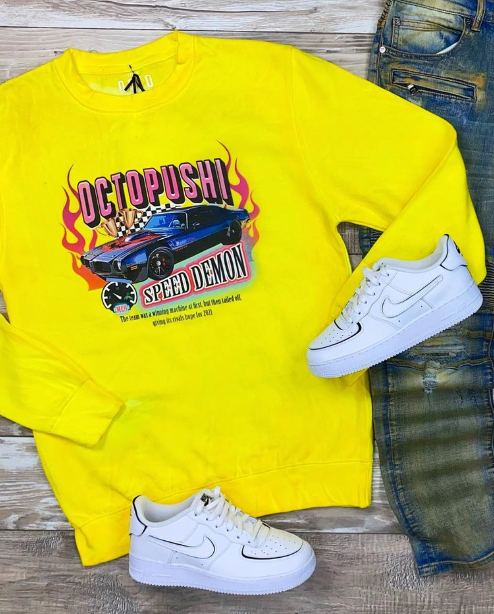Speed Demon Tie-Dye Crew (Yellow) /M2