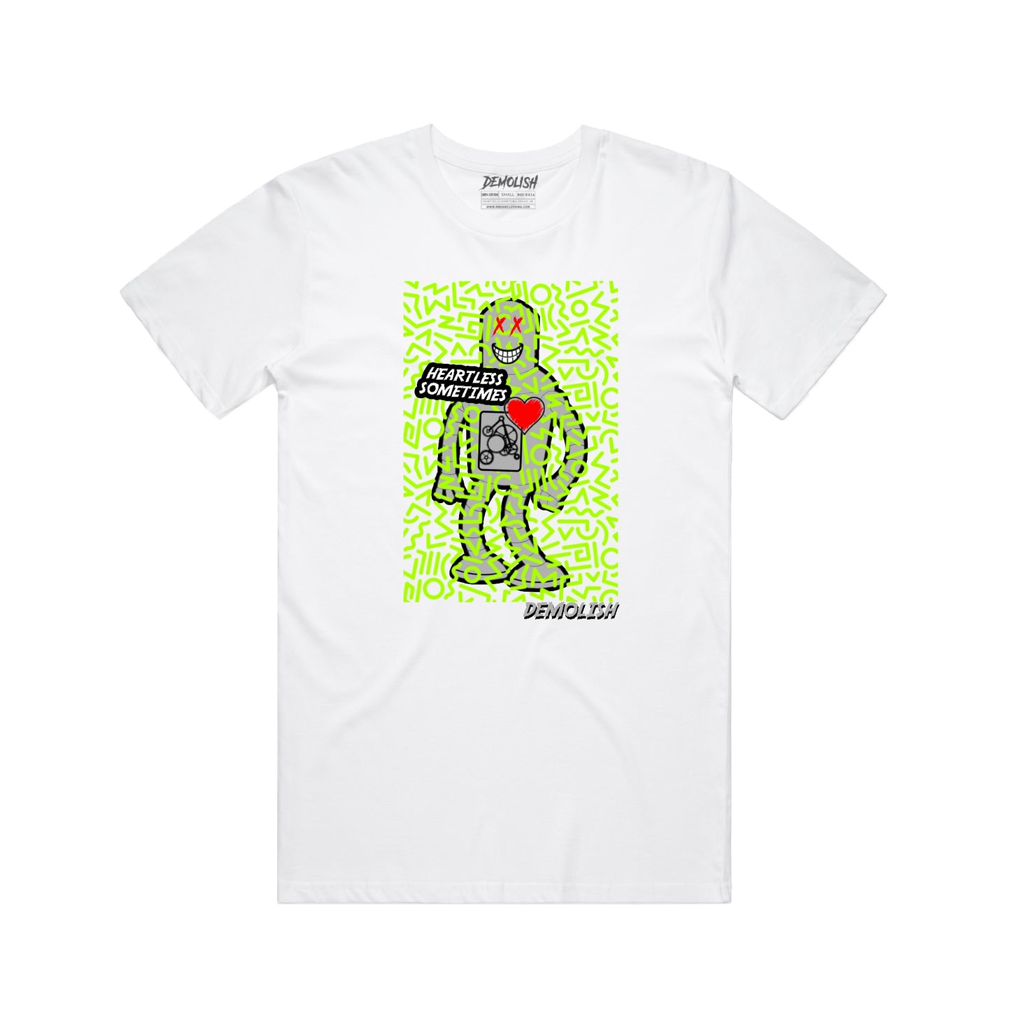 Heartless Robot Neon Tee (White)