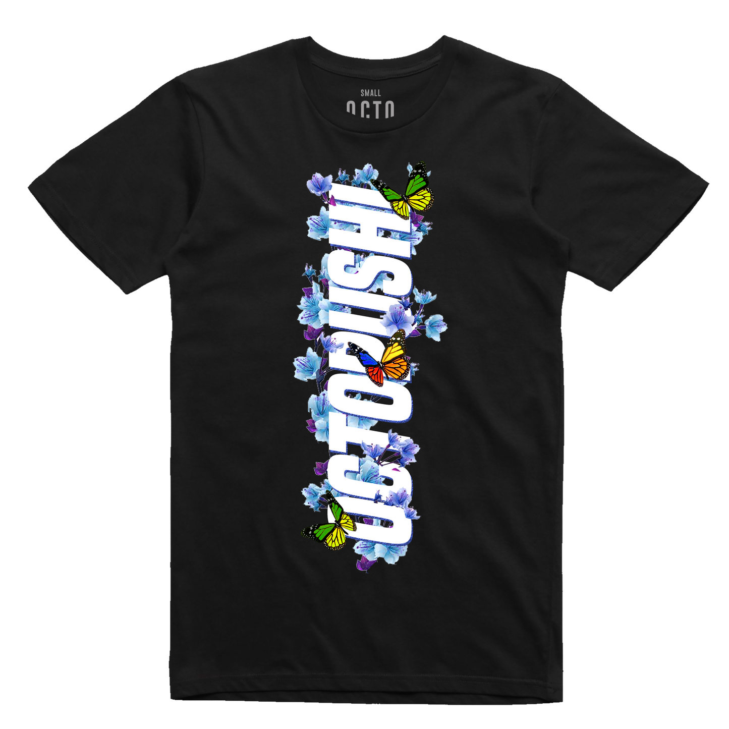 Octopushi Floral Butterfly Tee (Black) /D4
