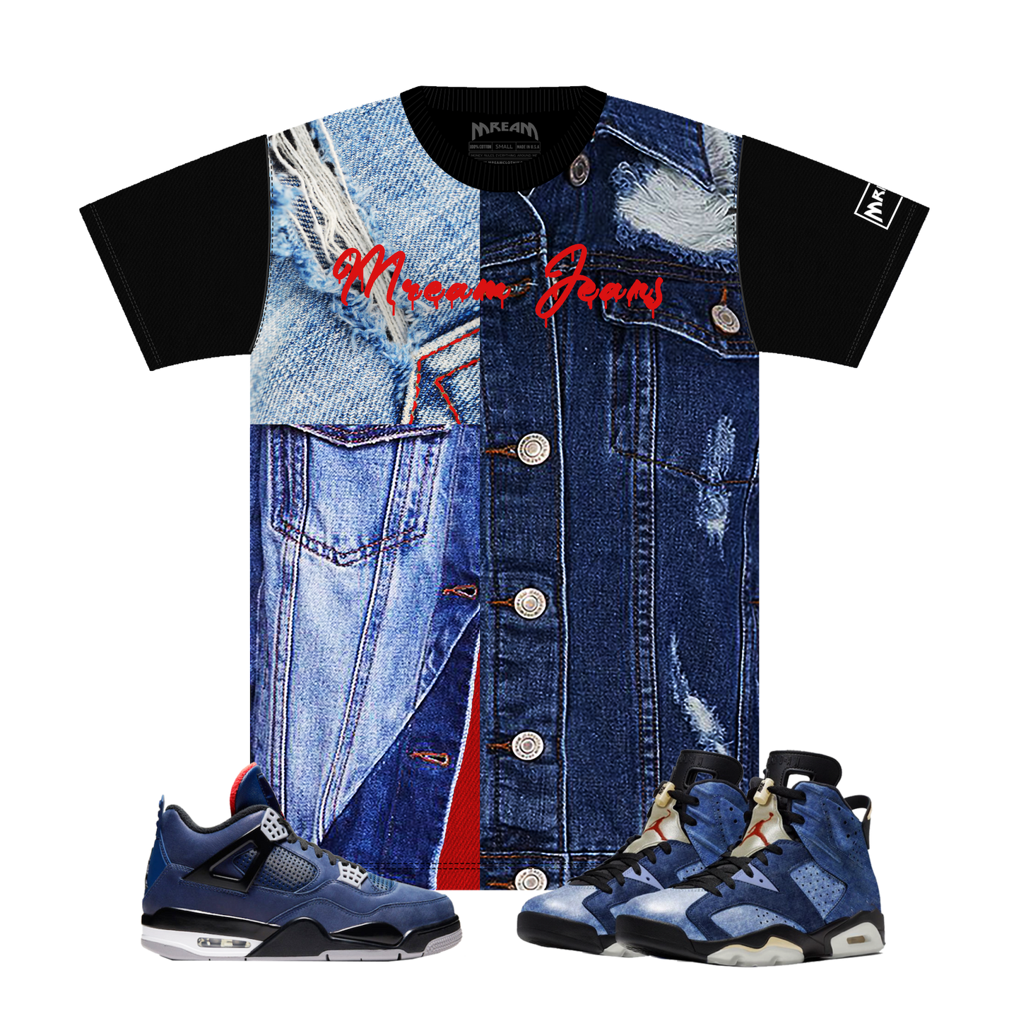 Contrast Denim on Denim Tee (Blue) /D18