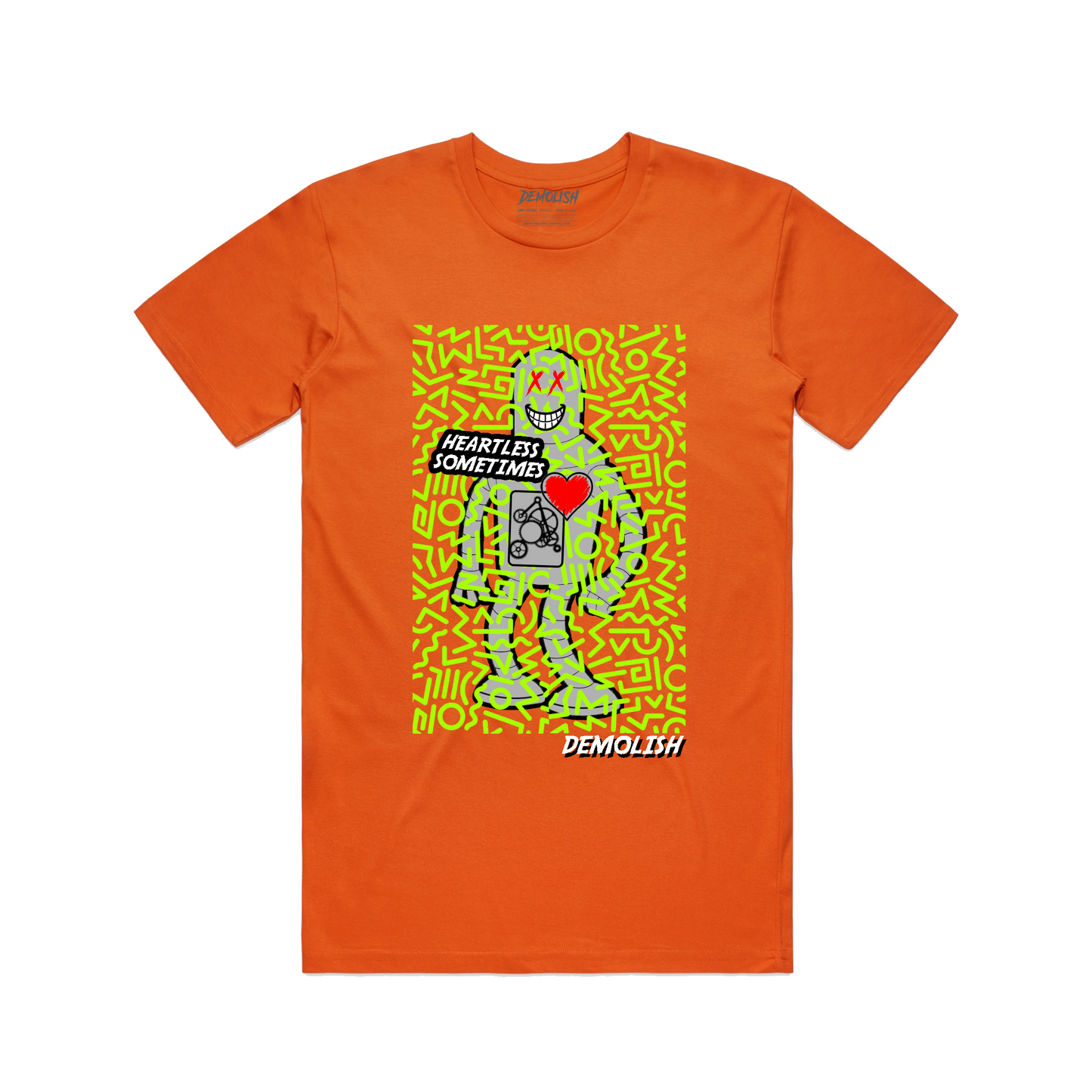 Heartless Robot Tee (Org/Neon) /D14