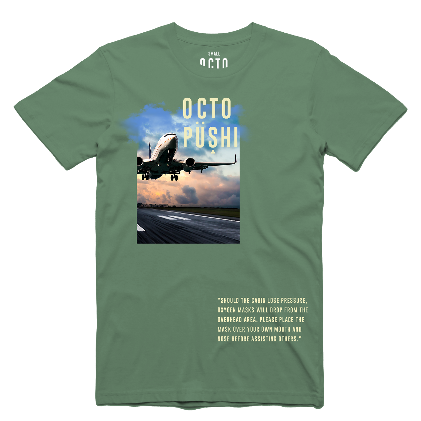 Airplane Take Off Tee (Artichoke) /D1