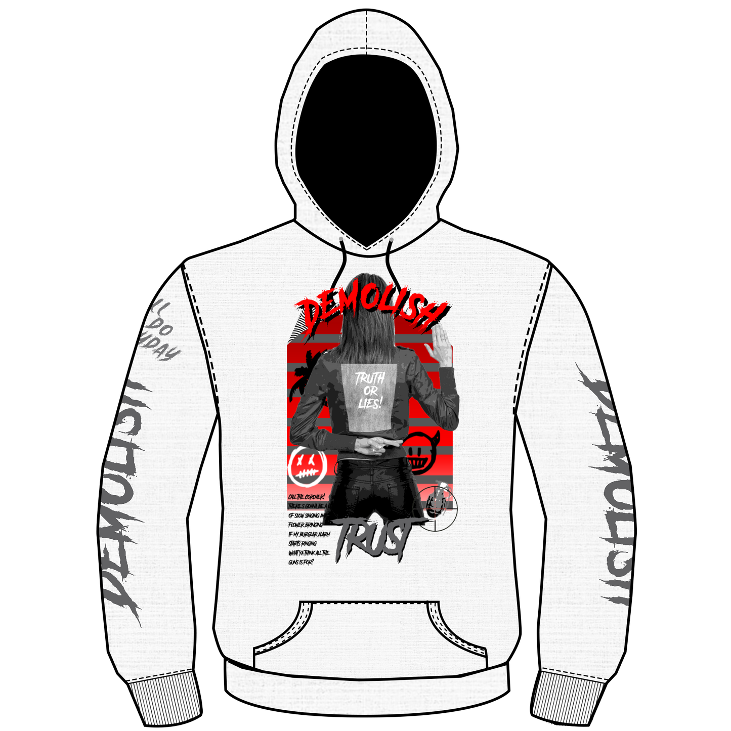 Truth & Lies Hoodie (White) /D8