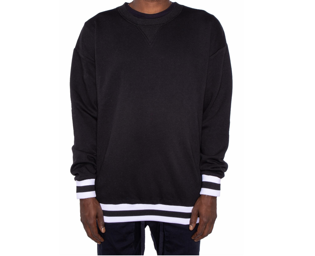 Varsity Fleece Tonal Track Sweatshirt (Blk/Wte) /SU16