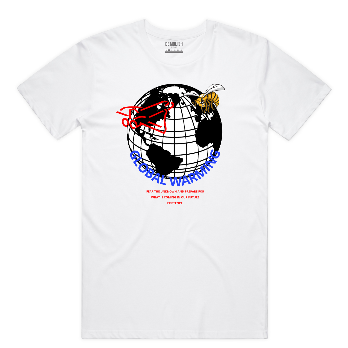 Global Warming Tee (Wte/Blue/Red) / D3