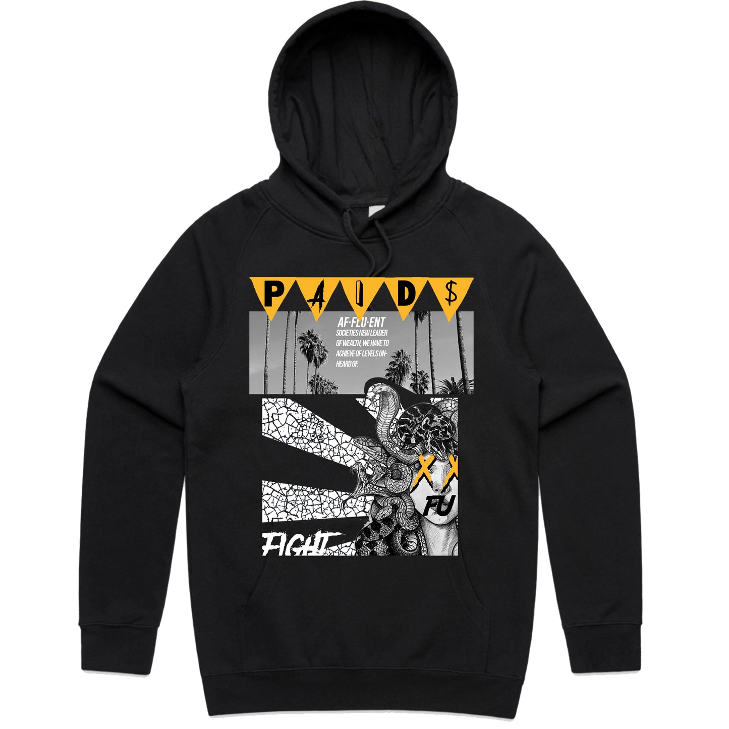Paid Medusa University Gold Hoodie (Black) /D4