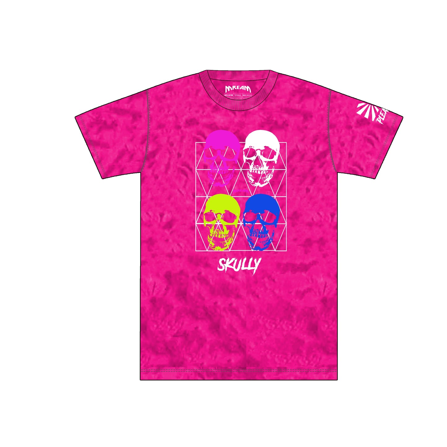 Geo Skully Pigment Dye Tee (Pink) /D15