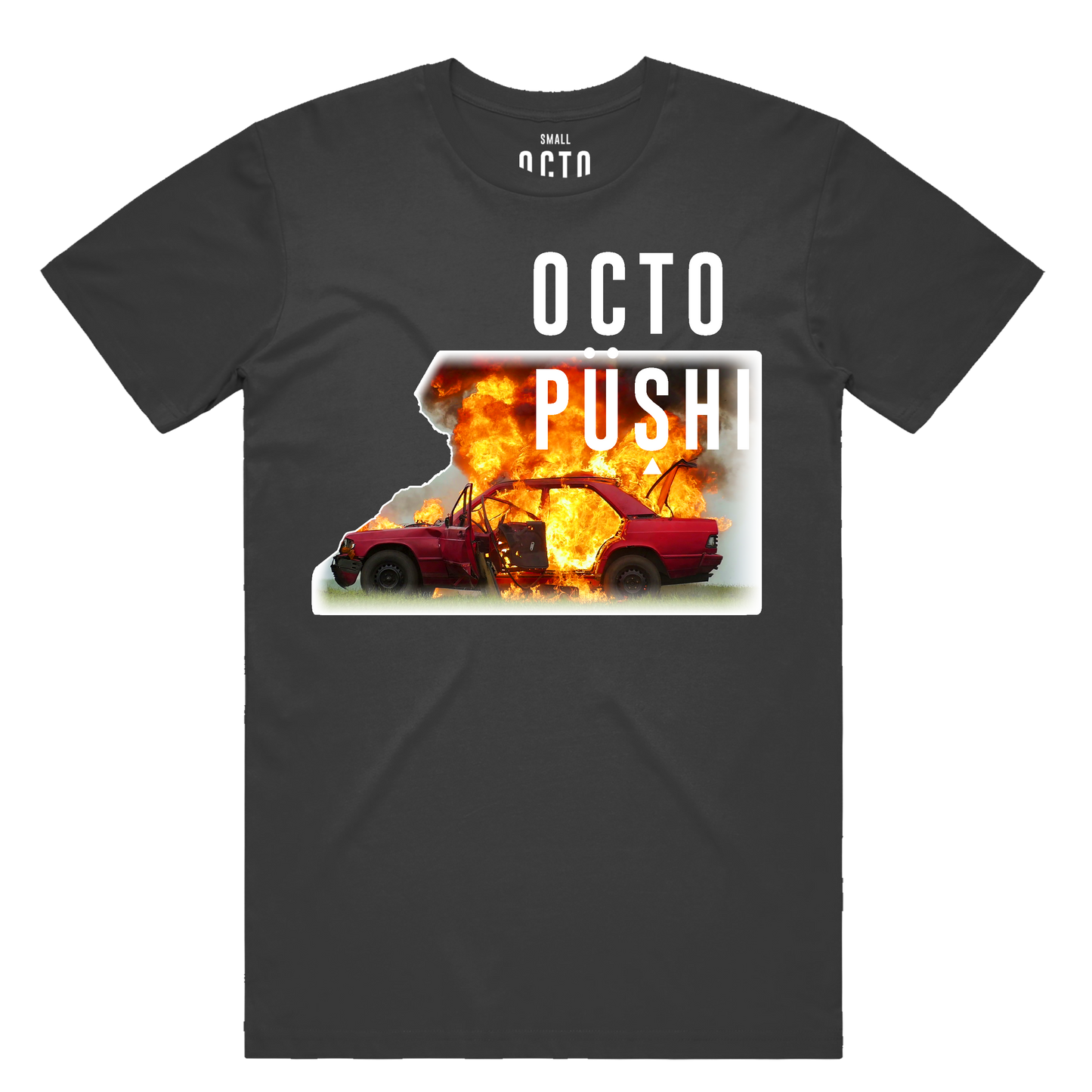 Burning Car Tee (Charcoal) /D8