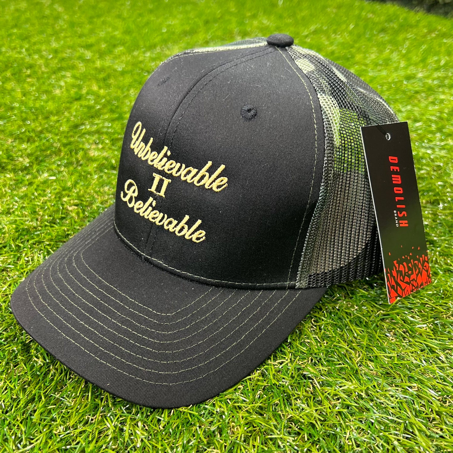 Unbelievable Believable Trucker Hat (Blk/Wte/Gld)