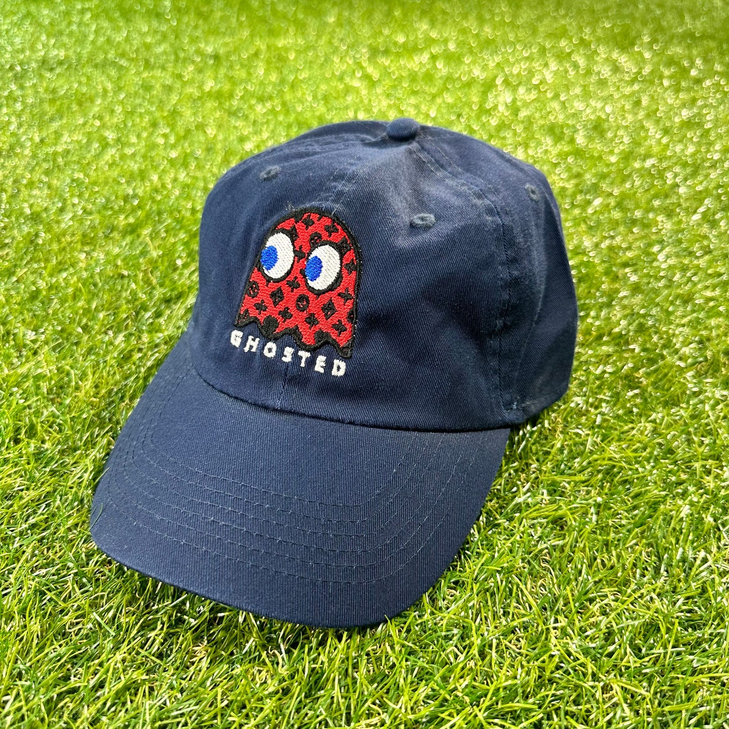 Ghosted Red Pacman Dad Hat (Navy)/ SU19