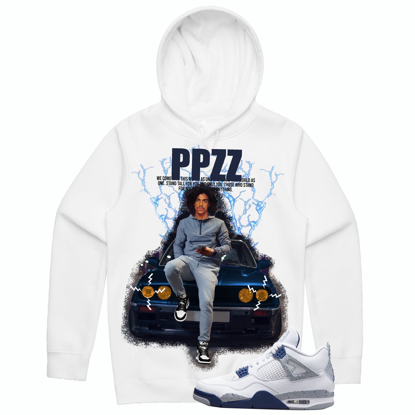 PPZZ Lightning Racer Hoodie (Wte/Nvy)