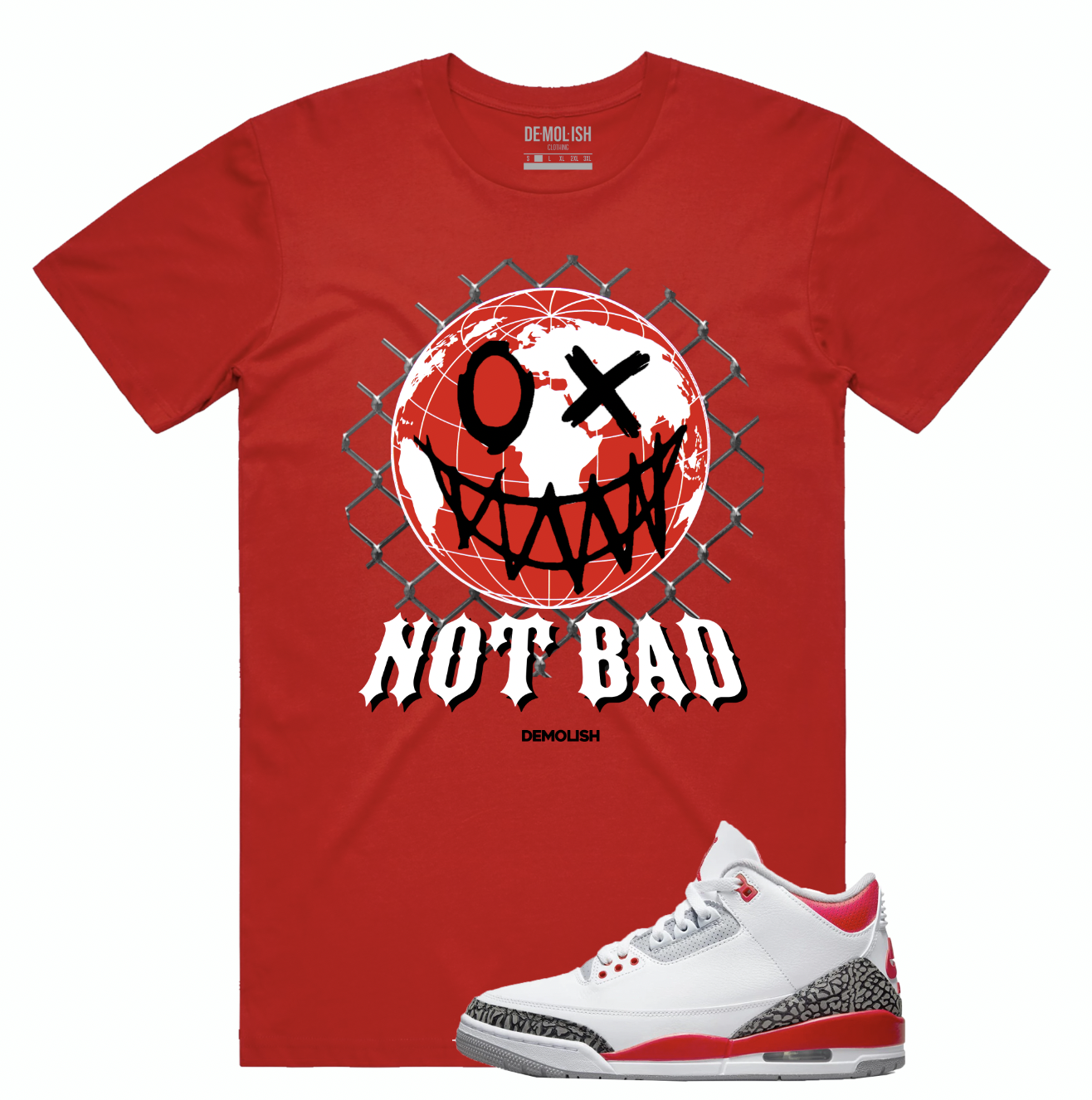 Not Bad Tee (Red/Wte) /D10