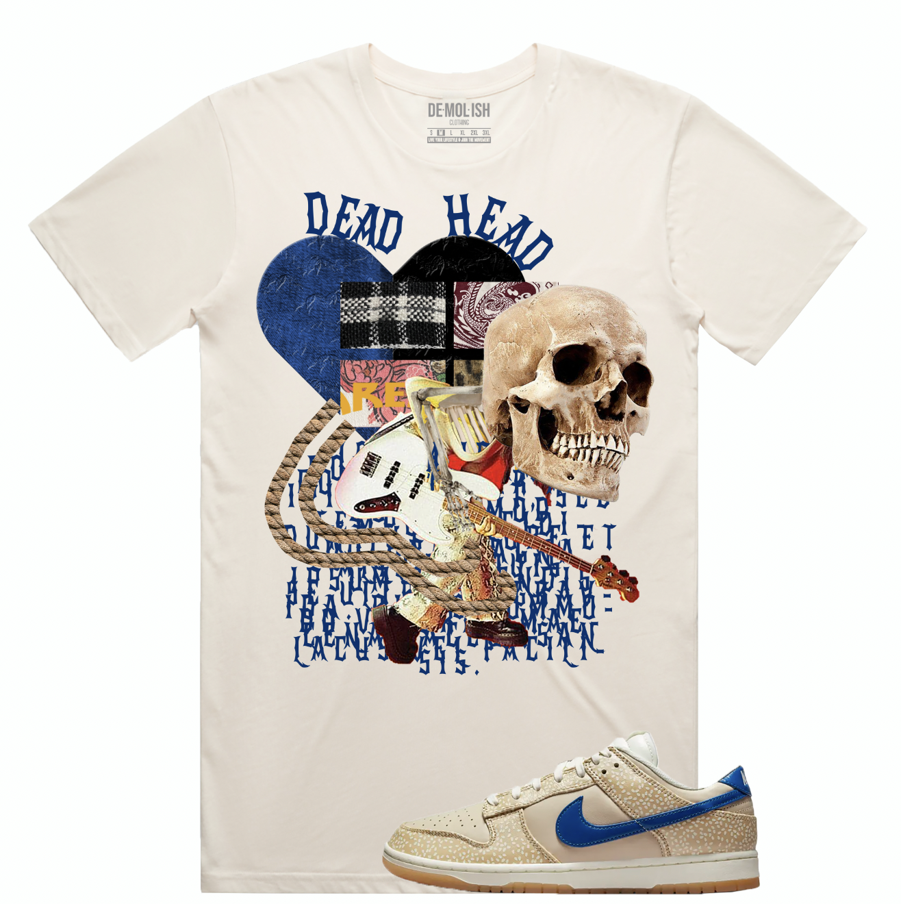 Demolish, head, royal blue, heart, skeleton, yellow, natural, men, wmns, boys, teen, girls