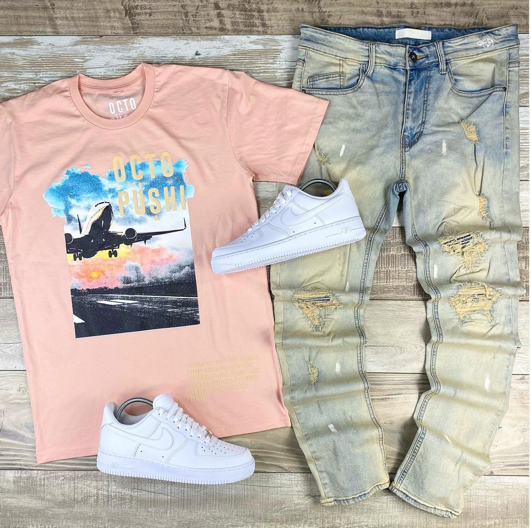 Airplane Take Off Tee (Blush) /D9
