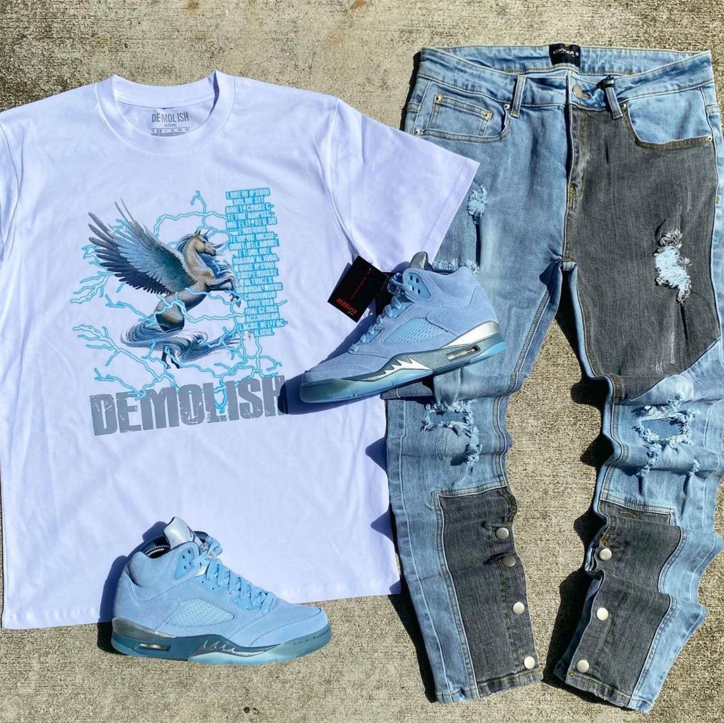 Thunder Blue Alicorn Tee (Wte/Blue) /D7
