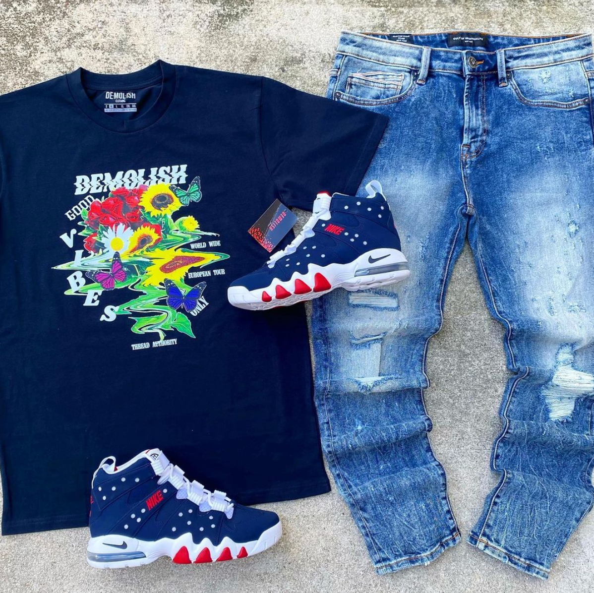Good Vibes Only Tee (Navy) /D8
