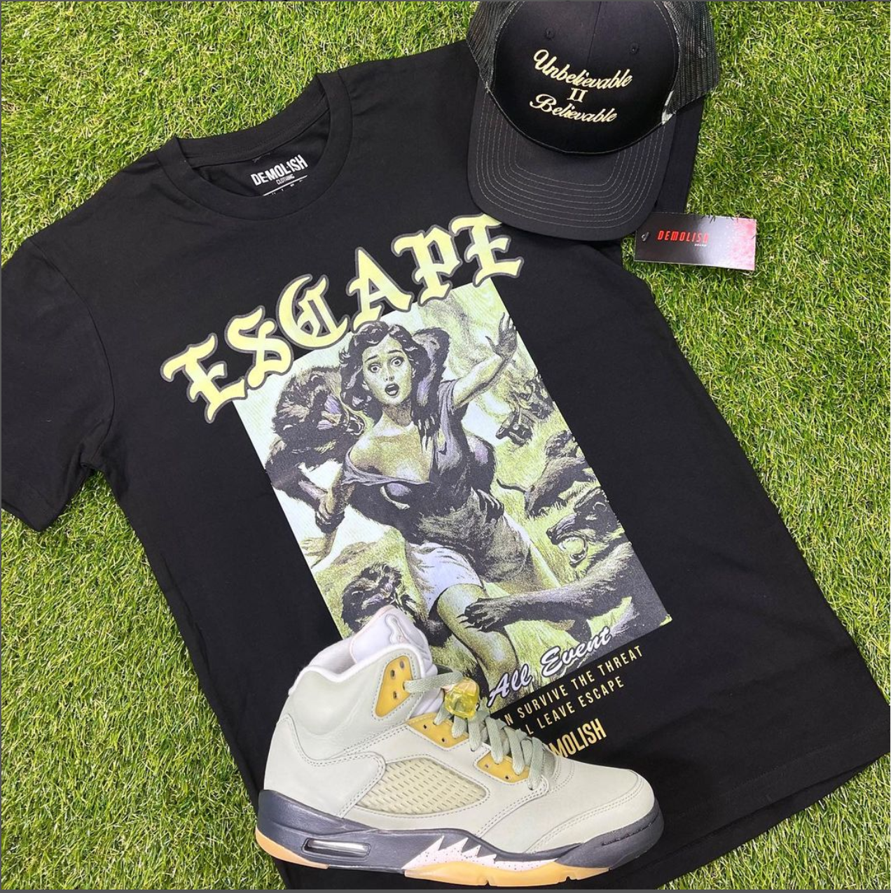 Escape Jungle Tee (Blk/Jade) / D2