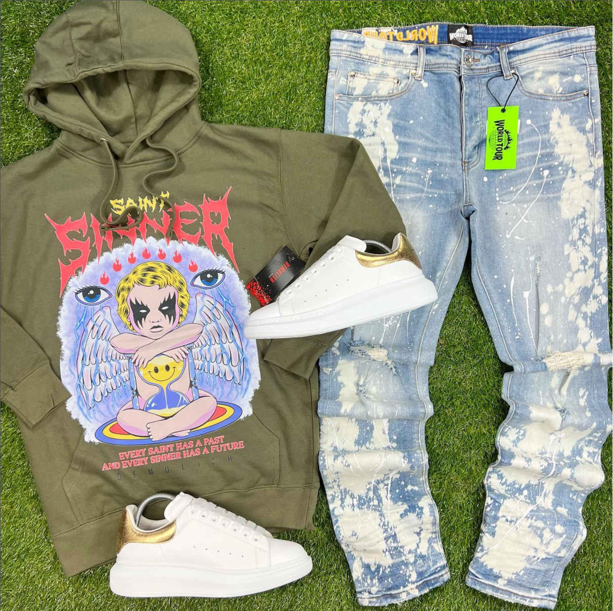 Saint and Sinner Hoodie (Olive/Atmo-Infared) /C3