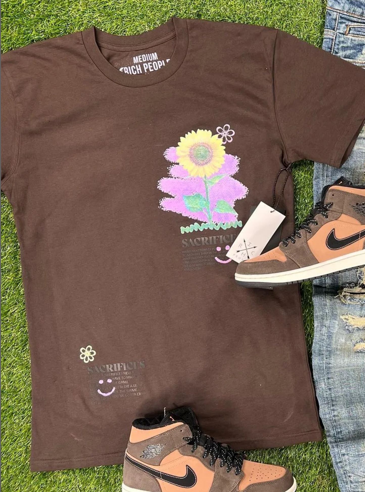 Sacrifices Flower Tee (Dark Chocolate) /D4