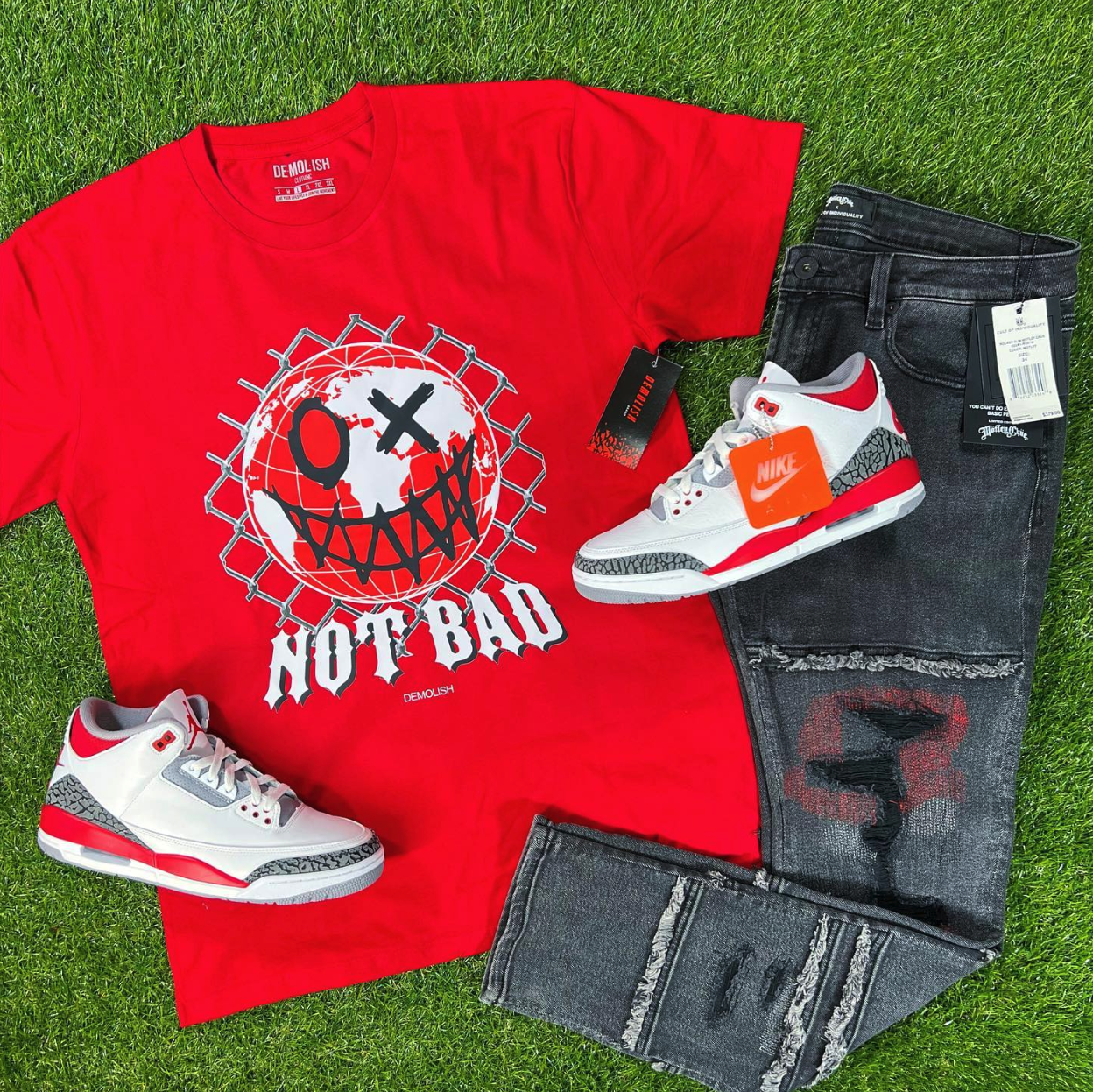Not Bad Tee (Red/Wte) /D10