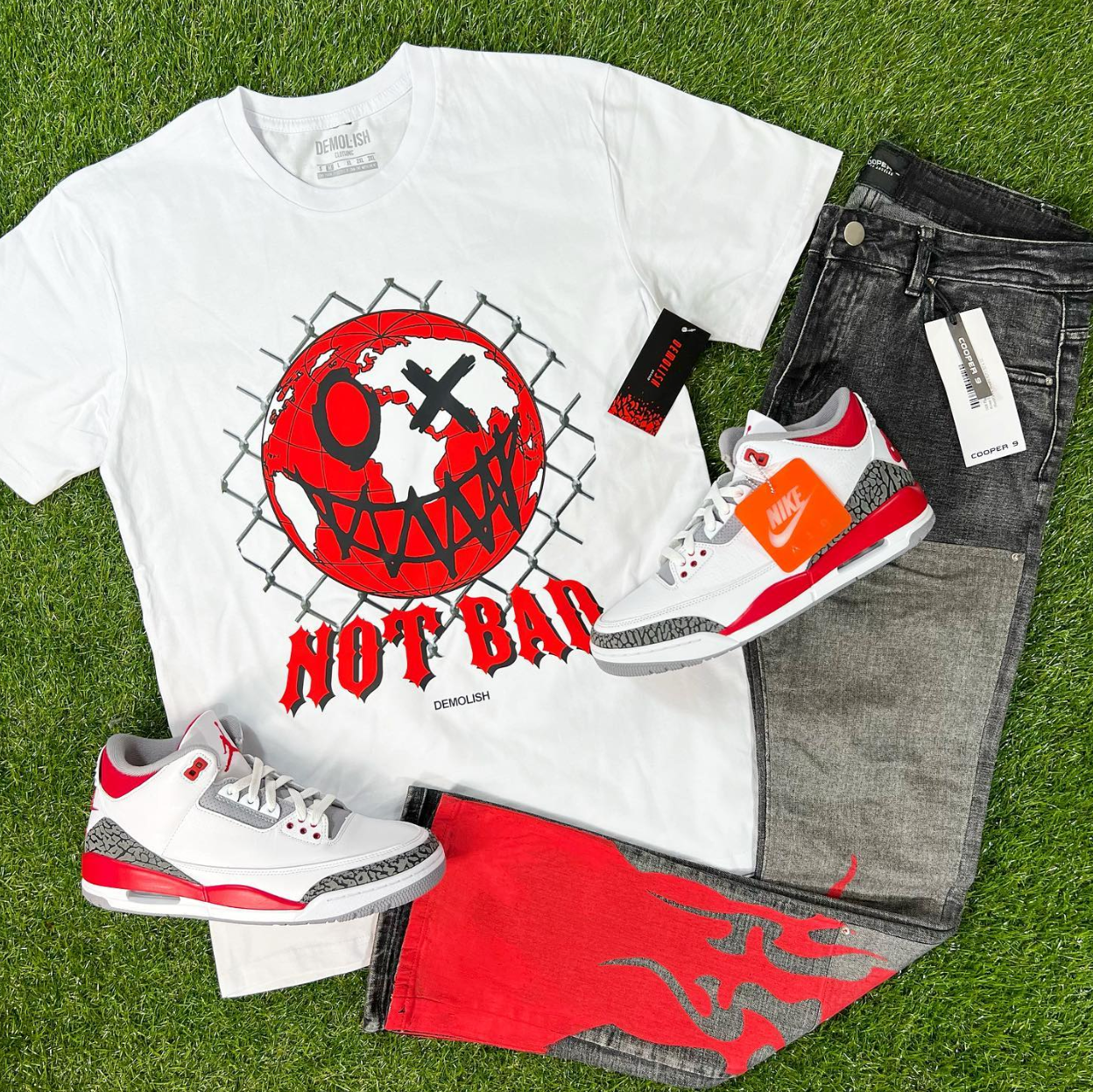 Not Bad Tee (Wte/Red) /D10