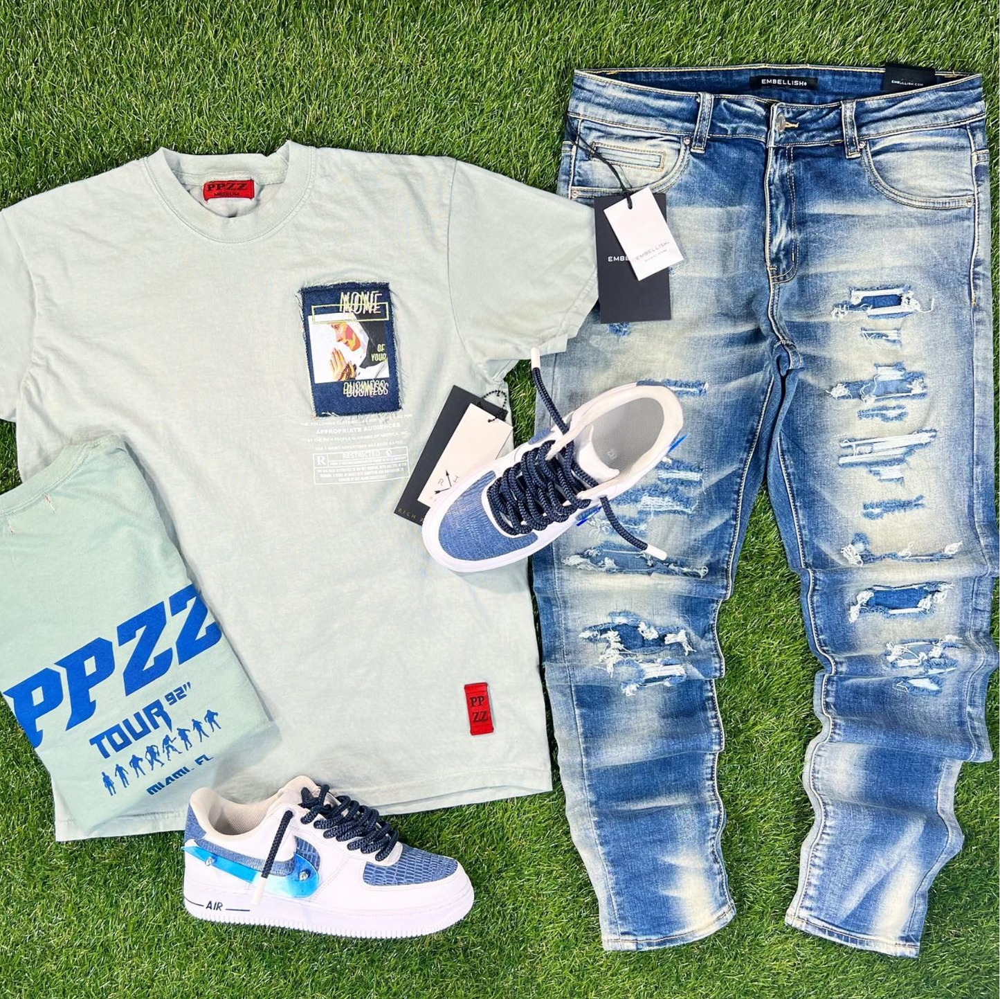 PPZZ Nun NOYB Tee (Mint/Blue) / D18