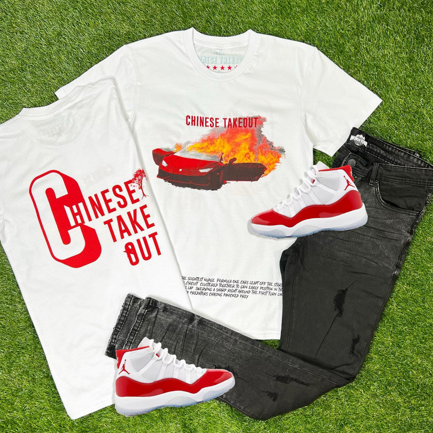 CTO Foreign Flame Tee (Wte/Cherry) /D11