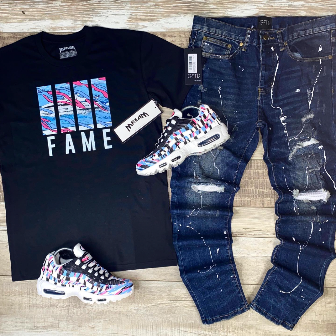 Fame Yacht Tee (Black/Pink/Blue)
