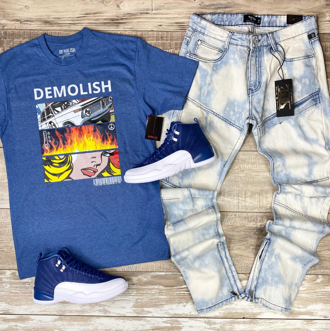 Demolish Pop Art Tee (Denim Blue) /D4
