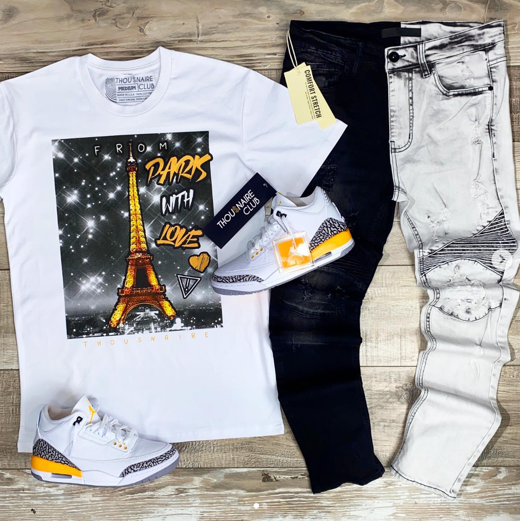 Paris With Love Tee (Wte/Laser Org) /D2