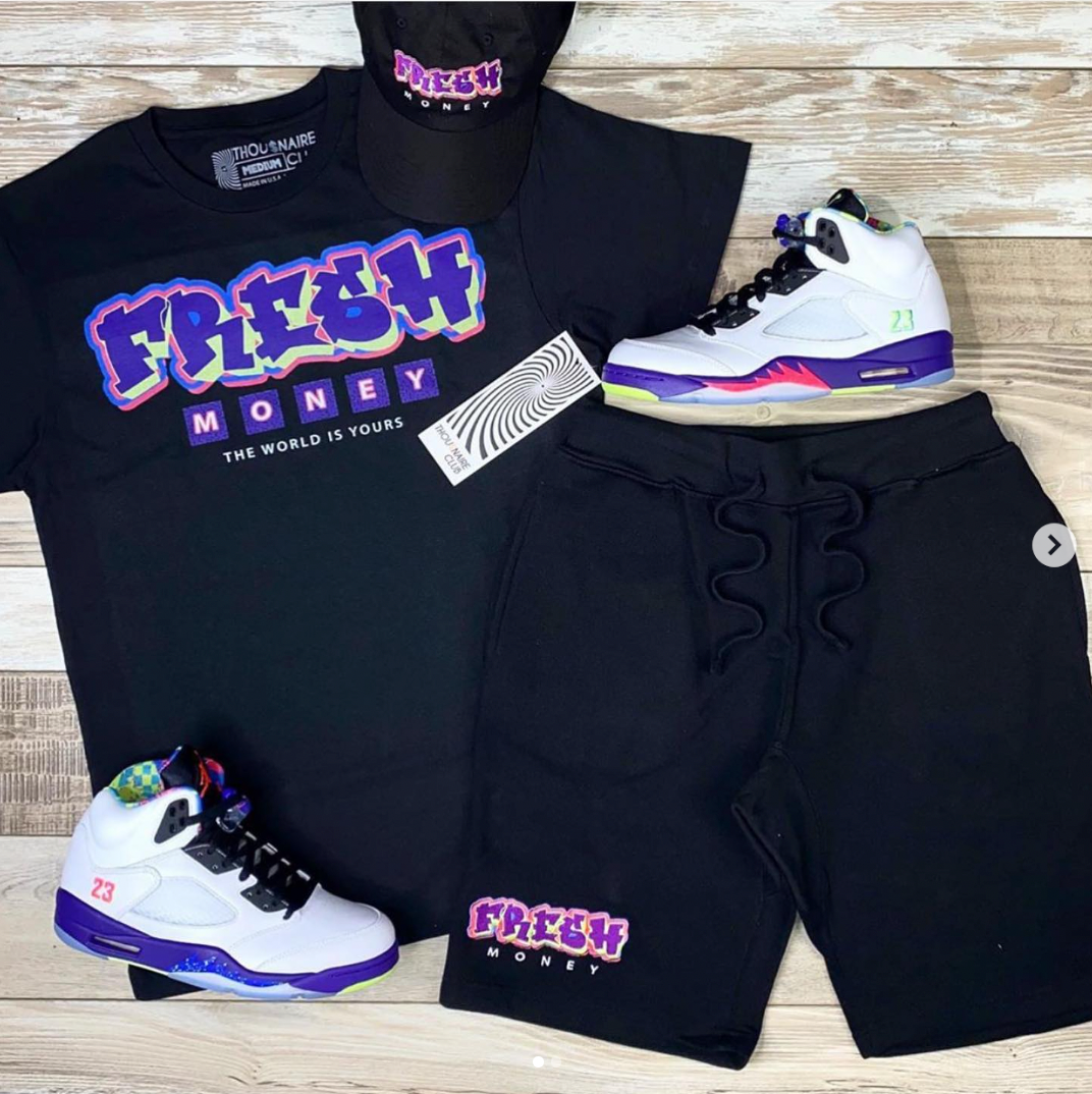 Fresh Money Tee (Blk/Prp) /D2