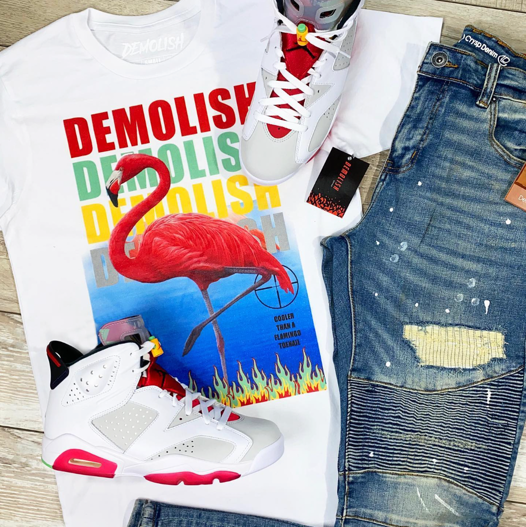 Cooler Than A Flamingo Tee (Wte/Hare)