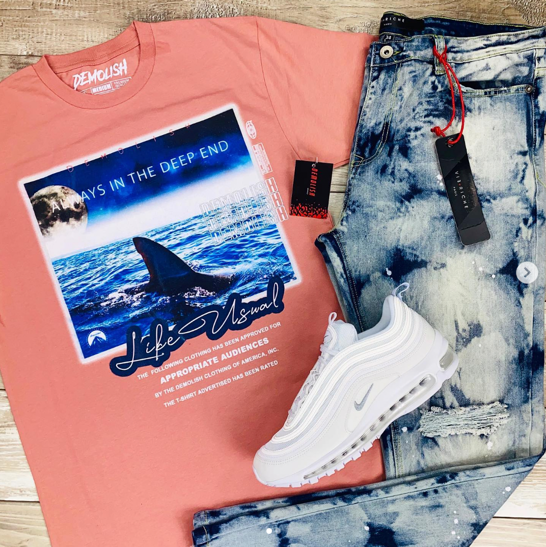 Always In The Deep End Tee (Dusty Rose) /D3