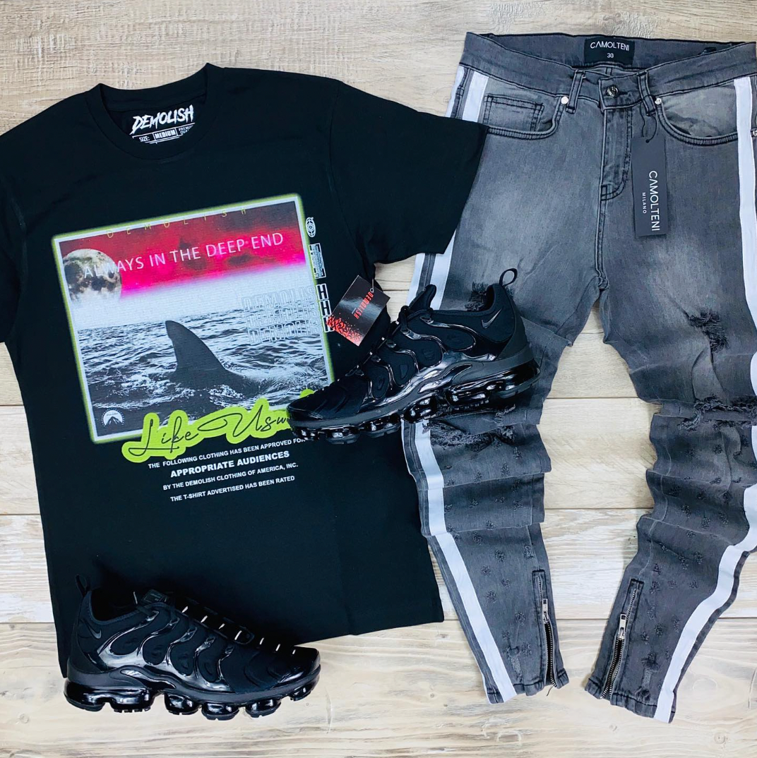 Always In The Deep End Tee (Black) / D3