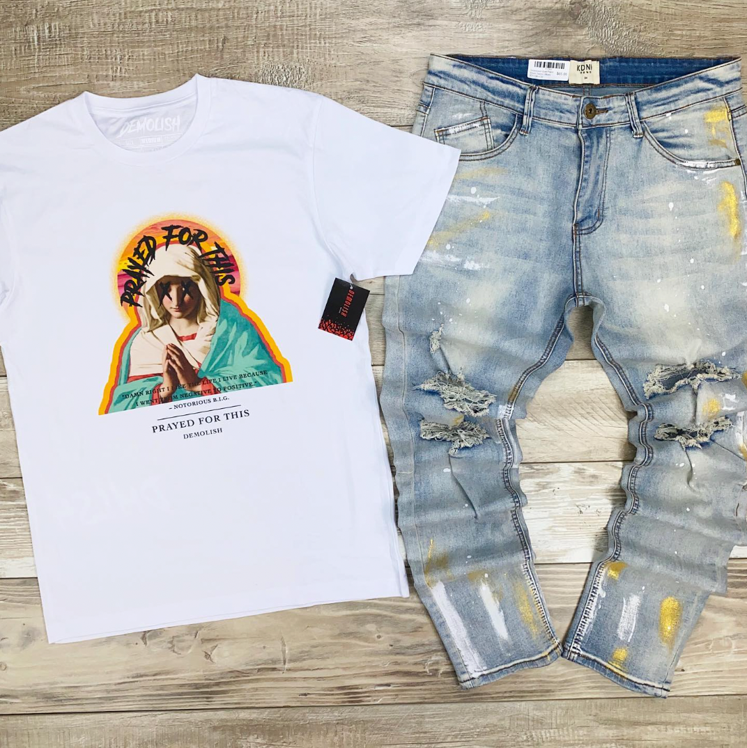 Prayed For This Tee (Wte/Multi) /D5