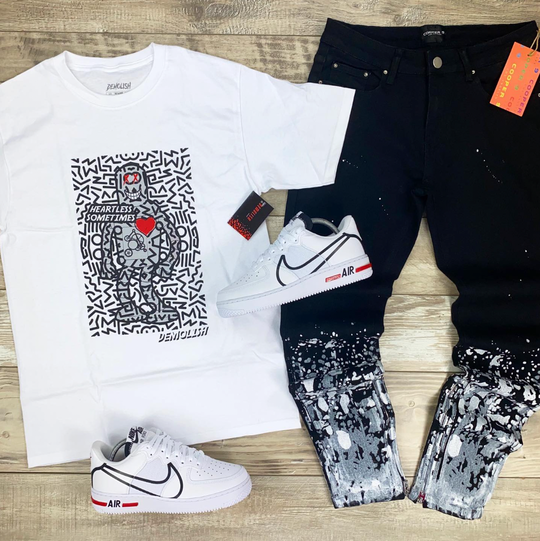 Heartless Robot Tee (Wte/Blk) /D14
